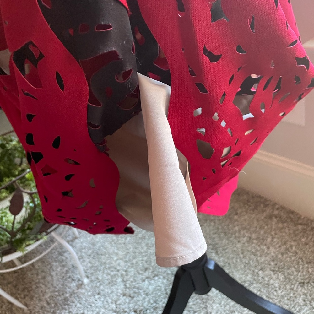 Moulinette Soeurs Laser-Cut Red Fit & Flare dress in SZ 6 in gently used cond - Picture 5 of 10